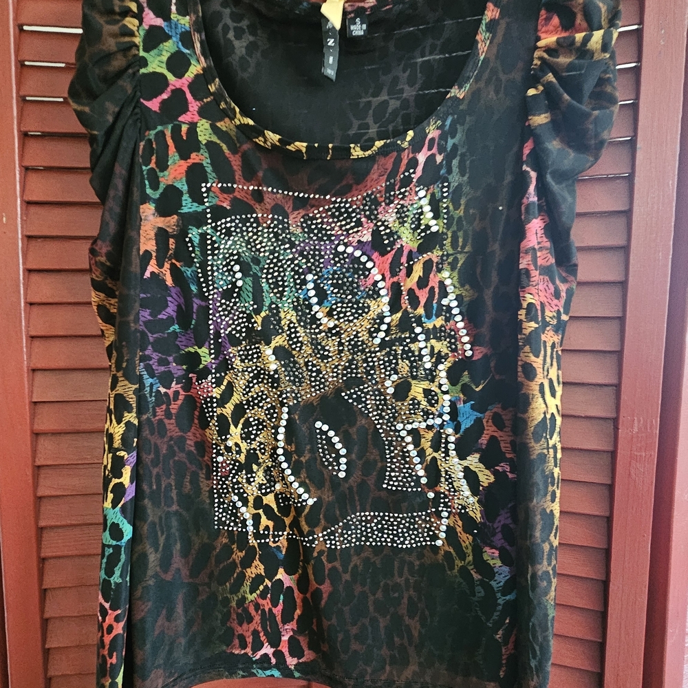 Multicolor Leopard Print Blouse - image 1